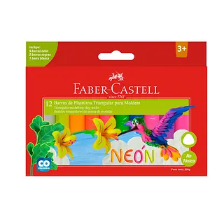 Plastilina Neon Jumbo Triangular X 12 Faber Castell