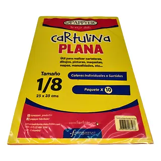 Cartulina 1/8 Plana Paquete