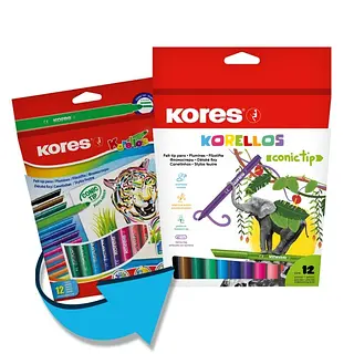 Plumón Kores X12 Korellos Cónico