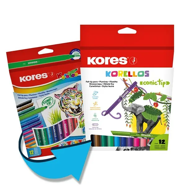 Plumón Kores X12 Korellos Cónico