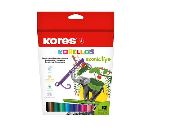 Plumón Kores X12 Korellos Cónico