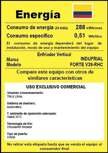 Vitrina Vertical Indufrial Forte V39-Ara