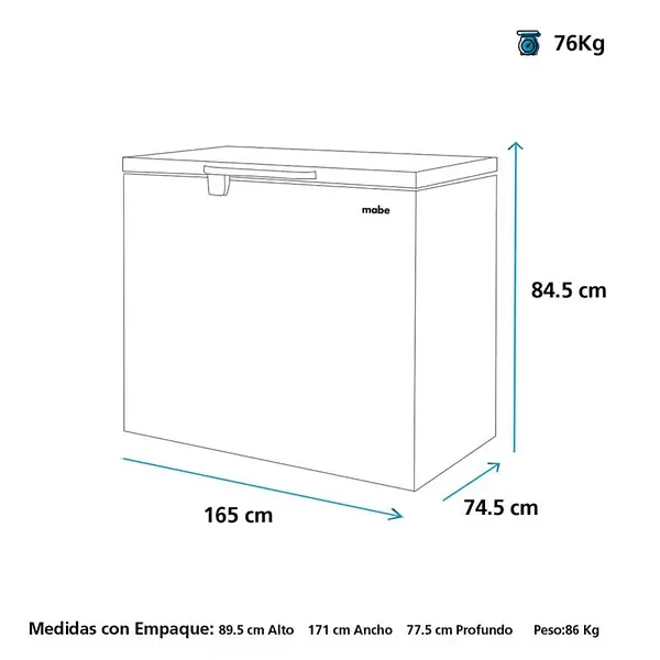 Congelador Horizontal Mabe 520l Brutos