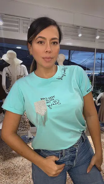 Camiseta De Algodón - Destellos Colgantes