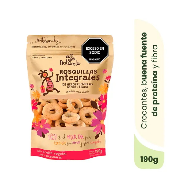 Rosquillas Paquetón 190 G De Arroz + Semillas Chía Linaza