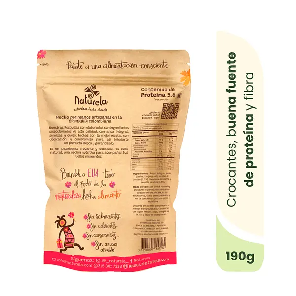 Rosquillas Paquetón 190 G De Arroz + Semillas Chía Linaza