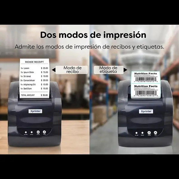Impresora Código De Barras Y Factura Térmica Xp-365b Usb+Lan