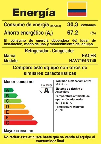 Nevera Haceb No Frost 404 Litros Inverter Manija Int Negra