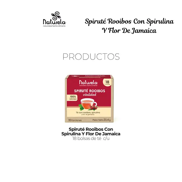 Spiruté Rooibos Con Spirulina Y Flor De Jamaica