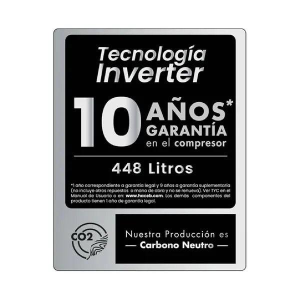 Nevera Haceb No Frost 448 Litros Inverter Negra