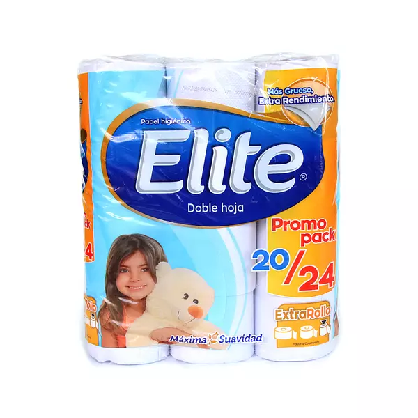Pape Higiénico Elite Doble Hoja Promo Pack 20/24