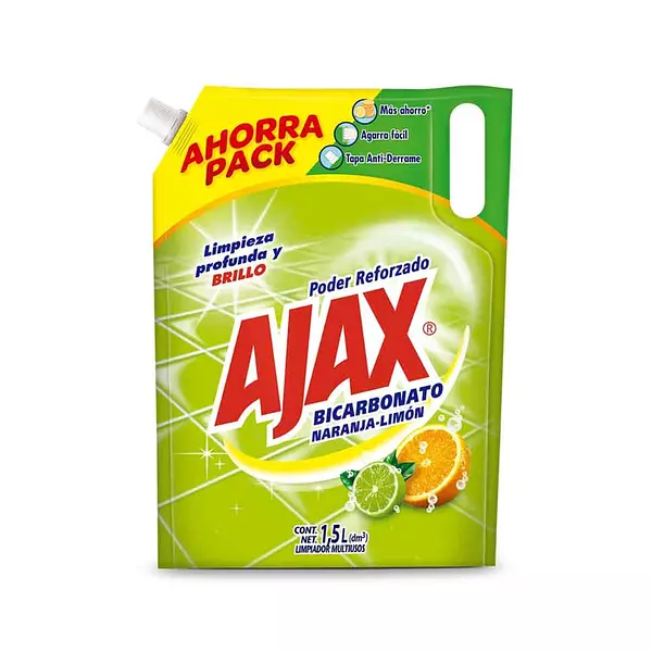 Limpia Pisos Ajax Liquido Naranja Limón con Bicarbonato