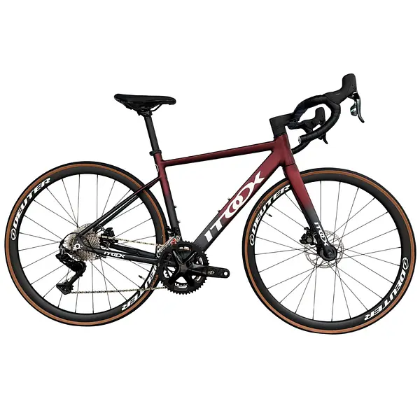 Bicicleta Ruta Vino Tinto/Gris En Aluminio Quetzal Ltwoo2x11