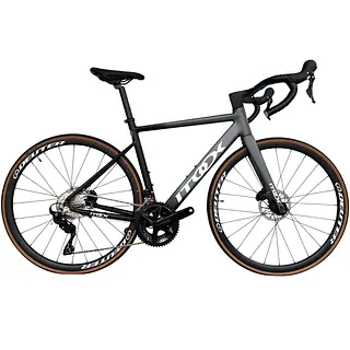 Bicicleta Ruta Gris/Negra En Aluminio Quetzal Grupo Shimano