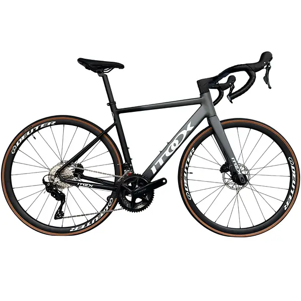 Bicicleta Ruta Gris/Negra En Aluminio Quetzal Grupo Shimano