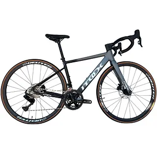 Bicicleta Ruta Gris En Aluminio Quetzal Grupo Ltwoo 2x11