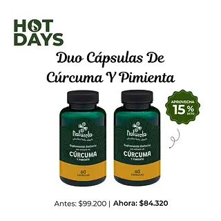 Duo Cápsulas Con Extracto De Cúrcuma Y Pimienta