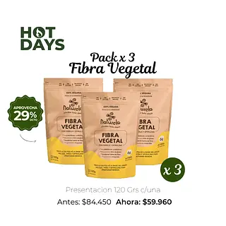 Pack X3 Fibra Vegetal Con Probióticos Y Prebióticos