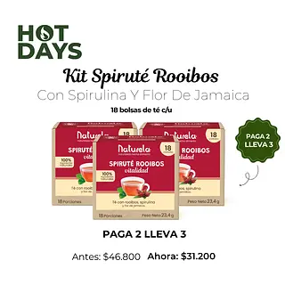 Kit Spiruté Rooibos Con Spirulina Y Flor De Jamaica