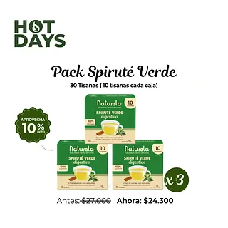 Pack X3 Spiruté Verde X10 | Infusión Digestiva Con Spirulina