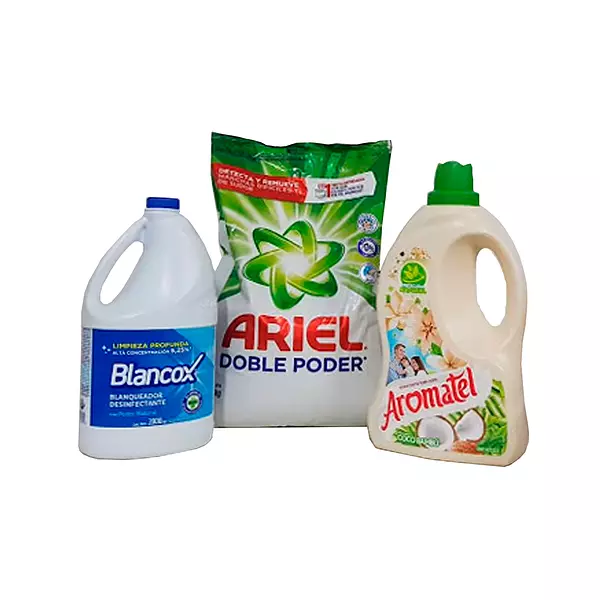 Ariel Doble Poder 4 Kg + Blancox Poder Natural 2l +Aromatel