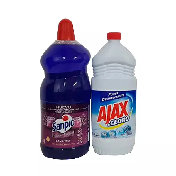 Limpiapisos Sanpic Lavanda 2 L + Ajax Bicloro 1 L