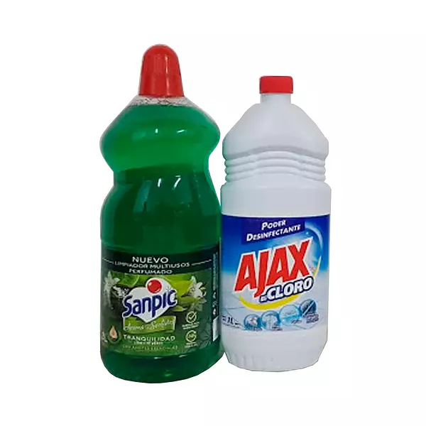 Limpiapisos Sanpic Tranquilidad 2 L + Ajax Bicloro 1 L