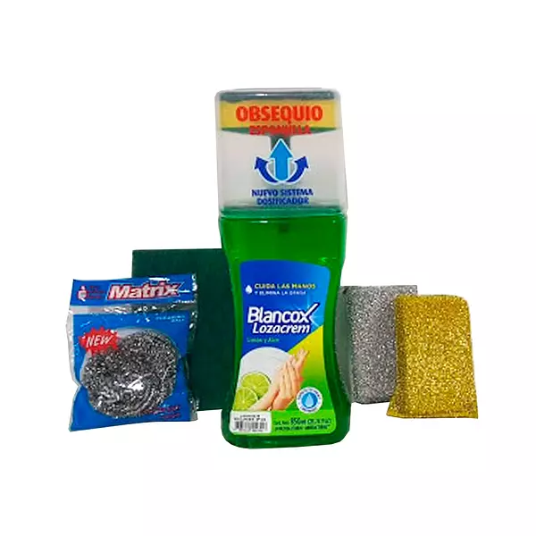 Loza Cream Blancox Limon 850 Ml + Esponja Oro y Plata + Sabr