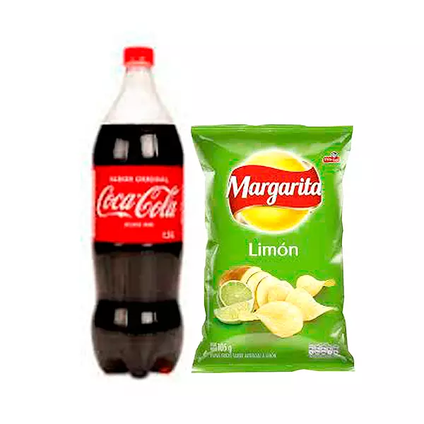 Coca Cola + Paquete De Papas Margarita Sabor Limón