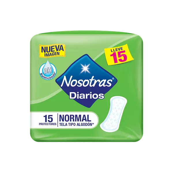 Protectores Nosotras Diarios Normal Sin Alas X 15