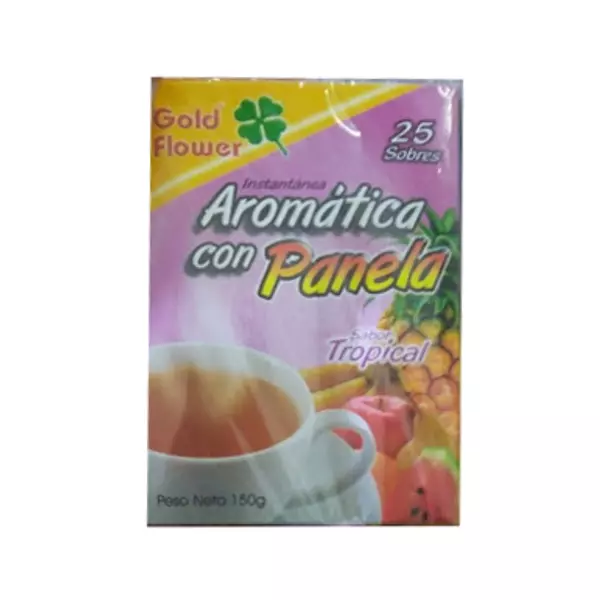 Aromática con Panela Gold Flower Instantánea Sabor Tropical
