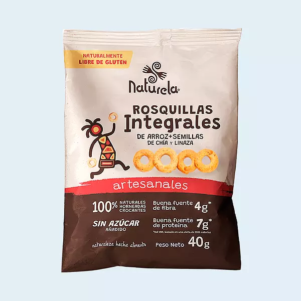 Rosquillas Integrales De Arroz Naturela 12 Unidades 40g C/U