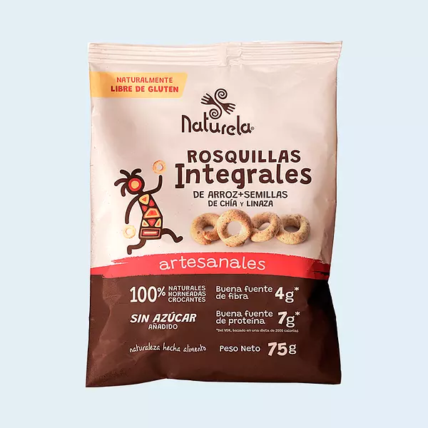 Rosquillas Integrales De Arroz Naturela 12 Unidades 75g C/U