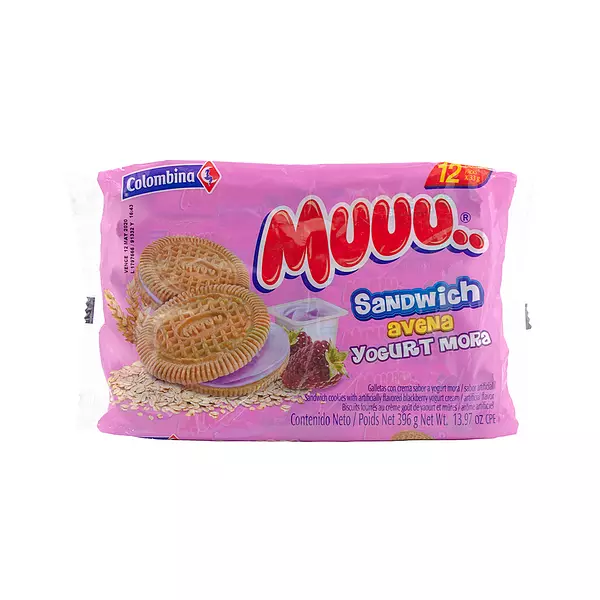 Galletas de Leche Muuu Sándwich Avena Yogurt Mora