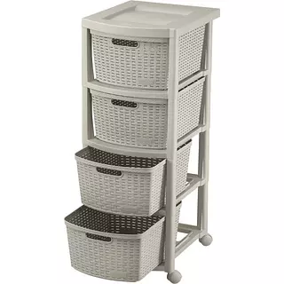 Cajonero Rimax Rattan 4 Gavetas