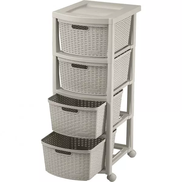 Cajonero Rimax Rattan 4 Gavetas