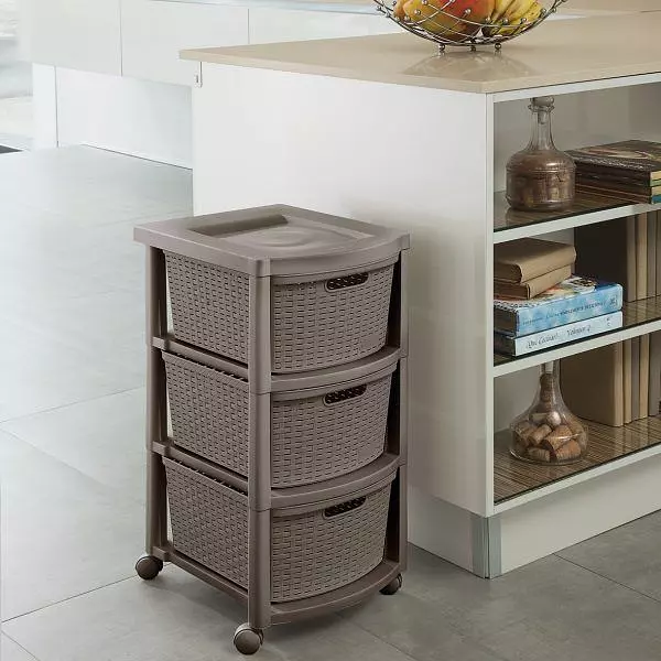 Cajonero Rimax Rattan 4 Gavetas