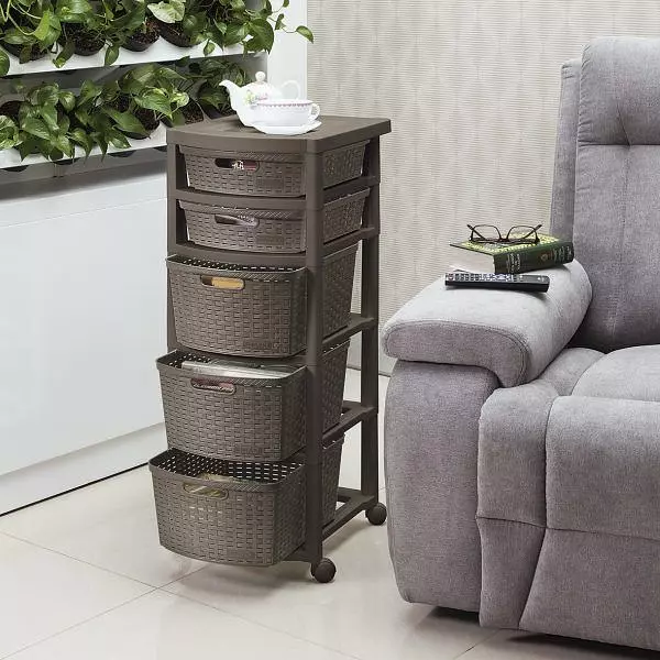 Cajonero Rimax Rattan 4 Gavetas