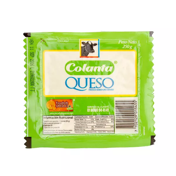 Queso Colanta Fresco Semiduro Graso