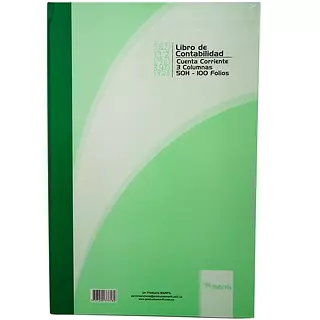 Libro de Contabilidad 3 Columnas x 100f Marfil