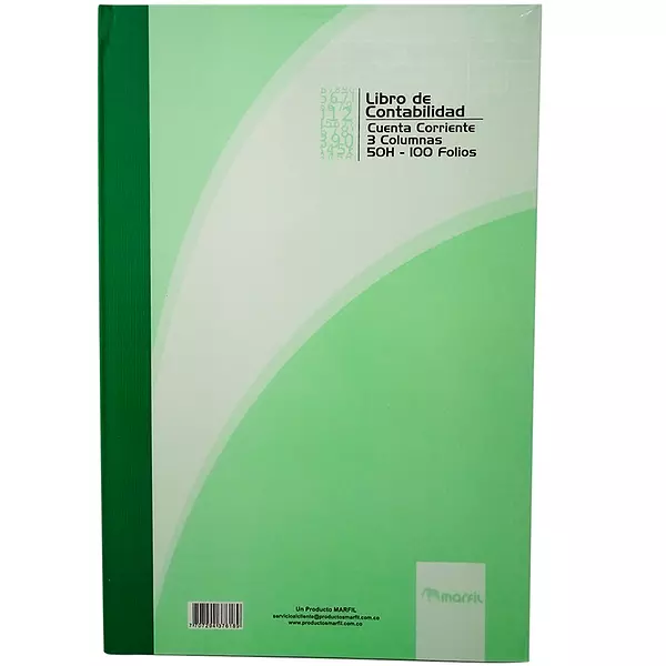 Libro de Contabilidad 3 Columnas x 100f Marfil