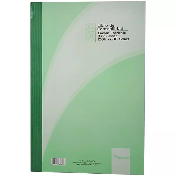 Libro De Contabilidad 3 Columnas X 200f Marfil
