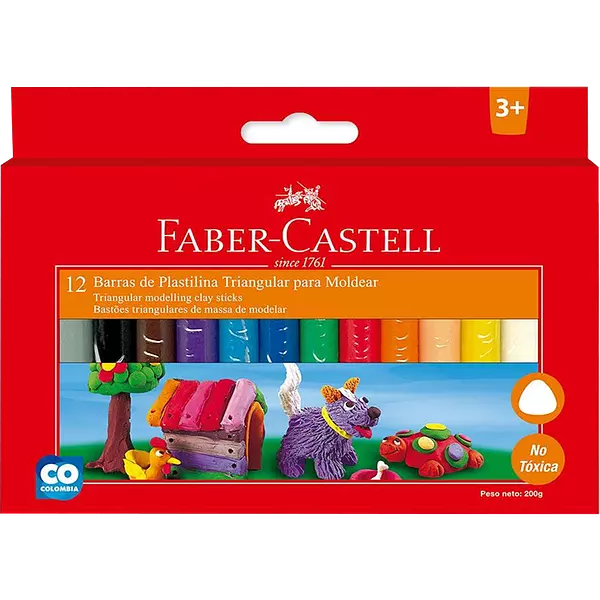 Plastilina Faber Castell Jumbo X 12 Triangular