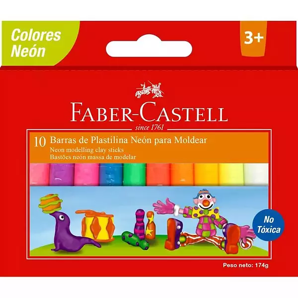 Plastilina Faber Castell Neón X 10