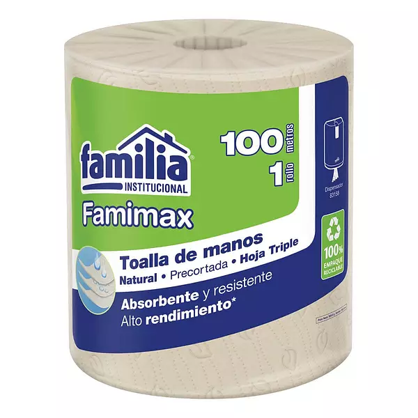 Toalla Manos Natural Rollo X 100 Mt