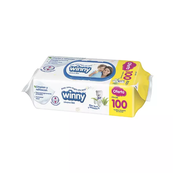 Promoción Toallitas Húmedas Winny Aloe Vera 70 + 30 Unidades