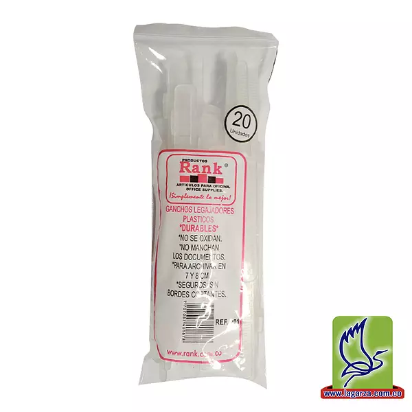 Gancho Legajador Plastico X20 Rank