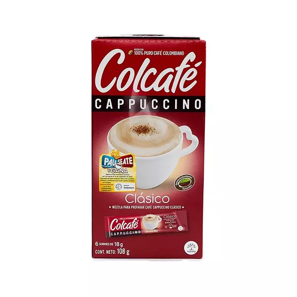 Colcafé Cappuccino Clásico 6 Sobres X 18 Gr C/U