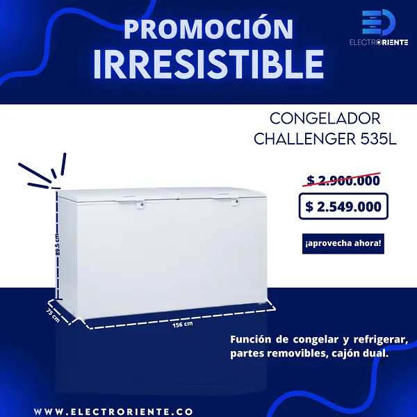 Congelador Challenger 535 Litros