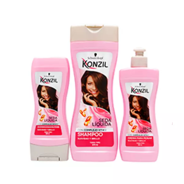 Konzil Shampoo + Crema Para Peinar + Acondicionador Seda Liq